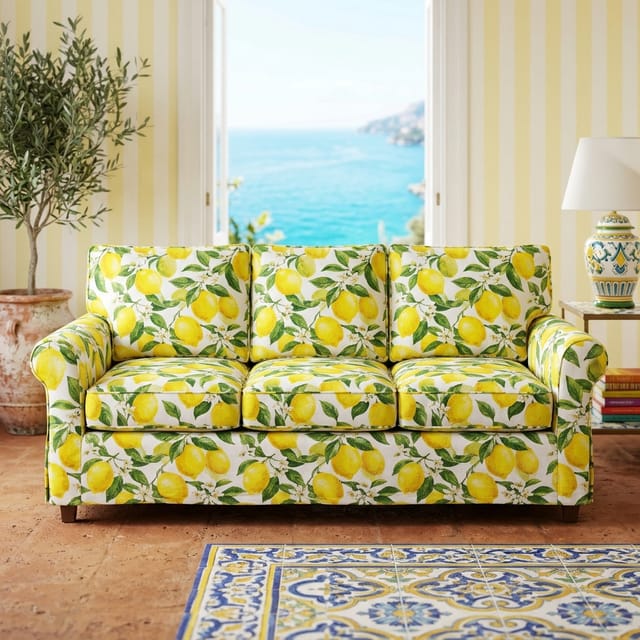 Lemon Print Sofa Slipcover