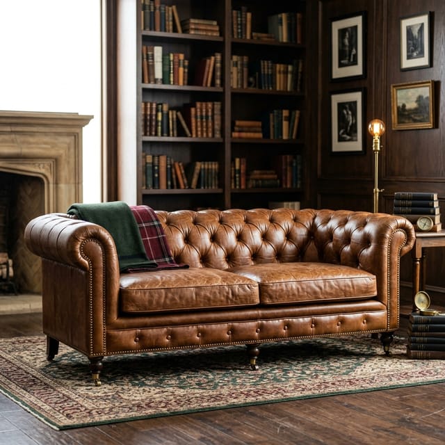Chesterfield Leather Sofa