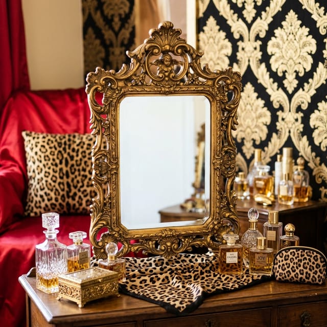 Gold Rococo Vanity Mirror