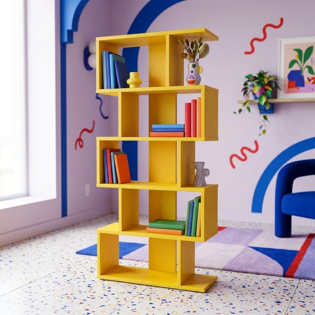 Zigzag Yellow Bookshelf