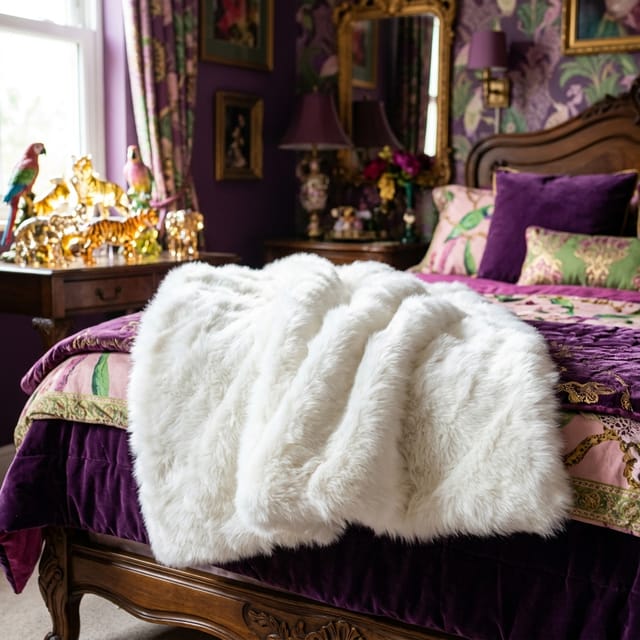 Faux Fur Bed Throw