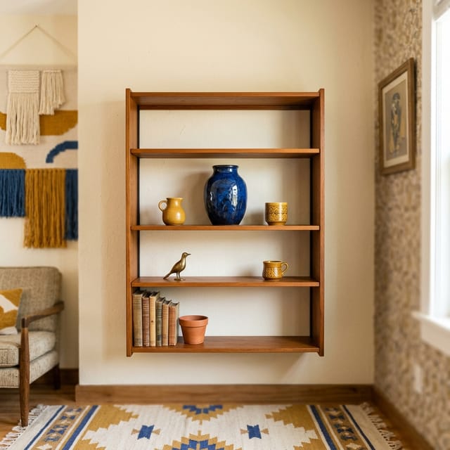 Teak Open Shelving