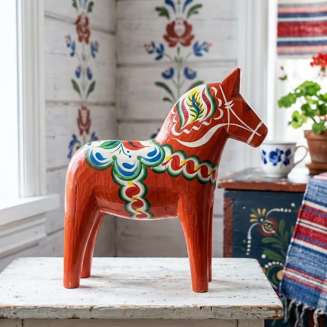Hand-Painted Dala Horse
