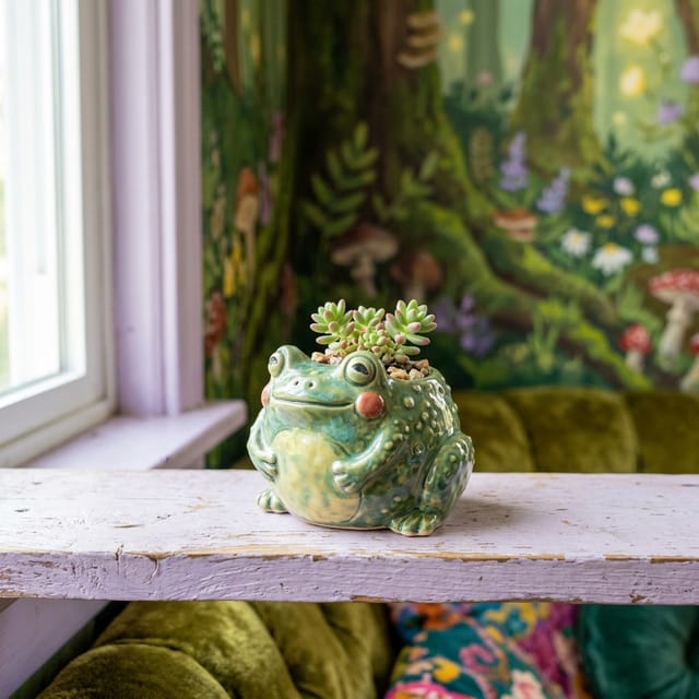 Ceramic Frog Planter