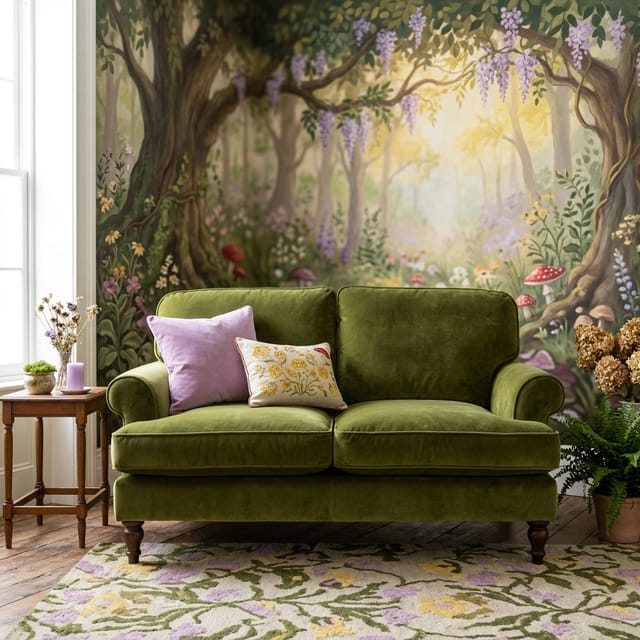 Moss Velvet Loveseat