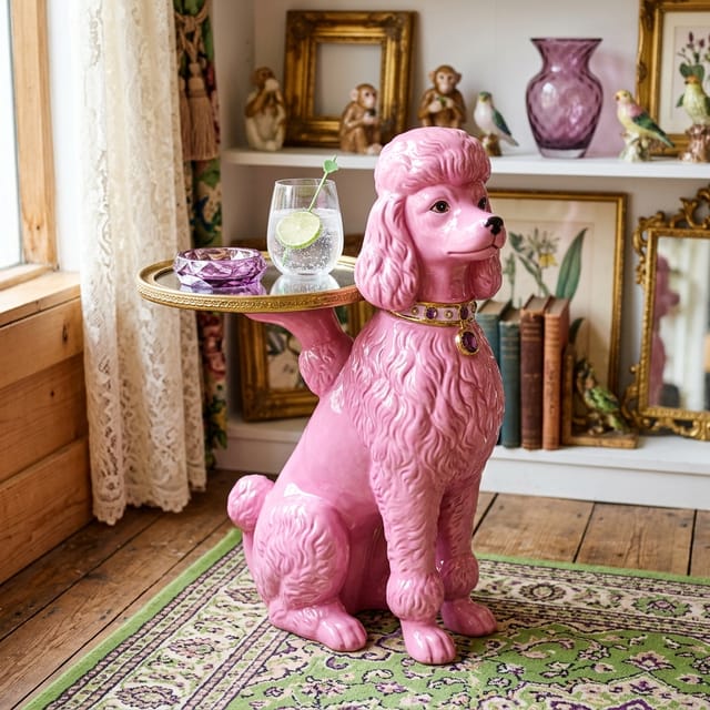 Pink Poodle Side Table