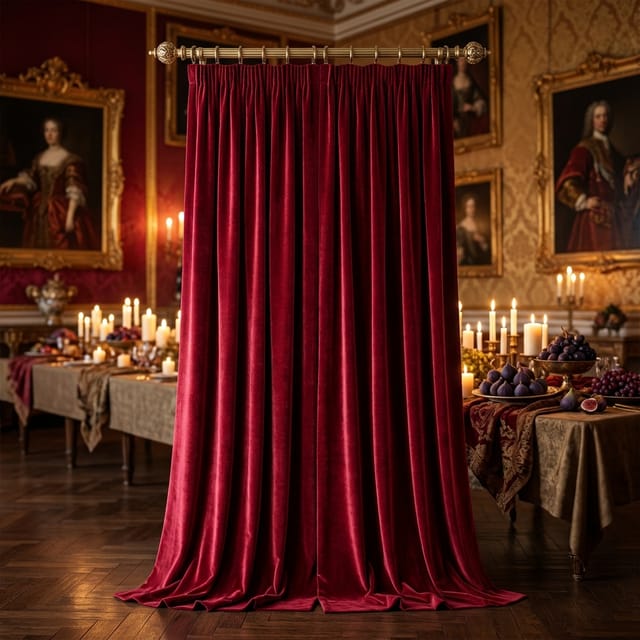 Crimson Velvet Drapes