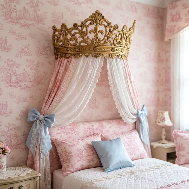 Gilded Bed Crown Canopy
