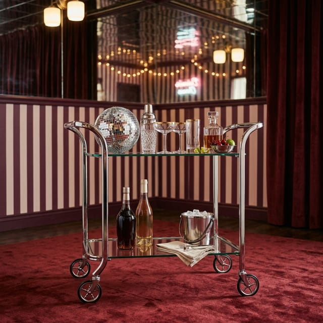 Chrome & Glass Bar Cart