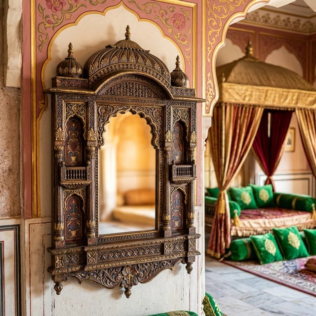 Carved Jharokha Mirror