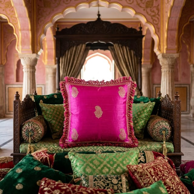 Fuchsia Silk Cushions