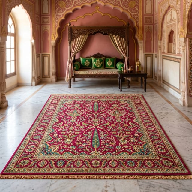 Hand-Knotted Wool Rug