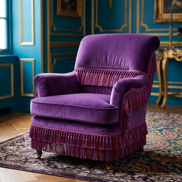 Purple Velvet Armchair