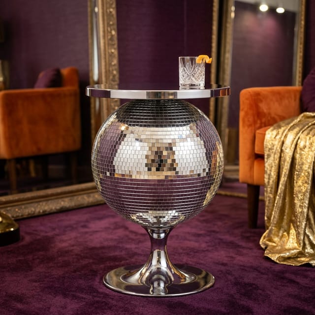 Mirror-Ball Side Table