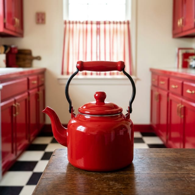 Red Enamel Kettle