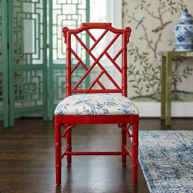 Red Chippendale Dining Chairs