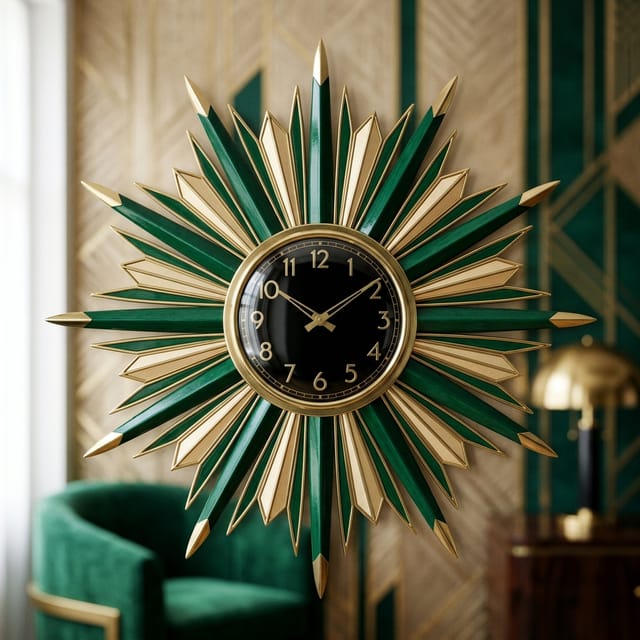 Deco Sunburst Clock